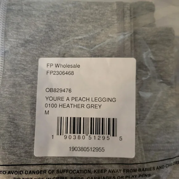 Free People You're a Peach Leggings in Heather Grey-M/L - Picture 7 of 8